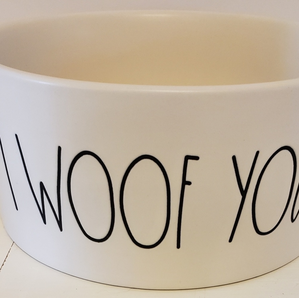 Rae Dunn I Woof You dog bowl